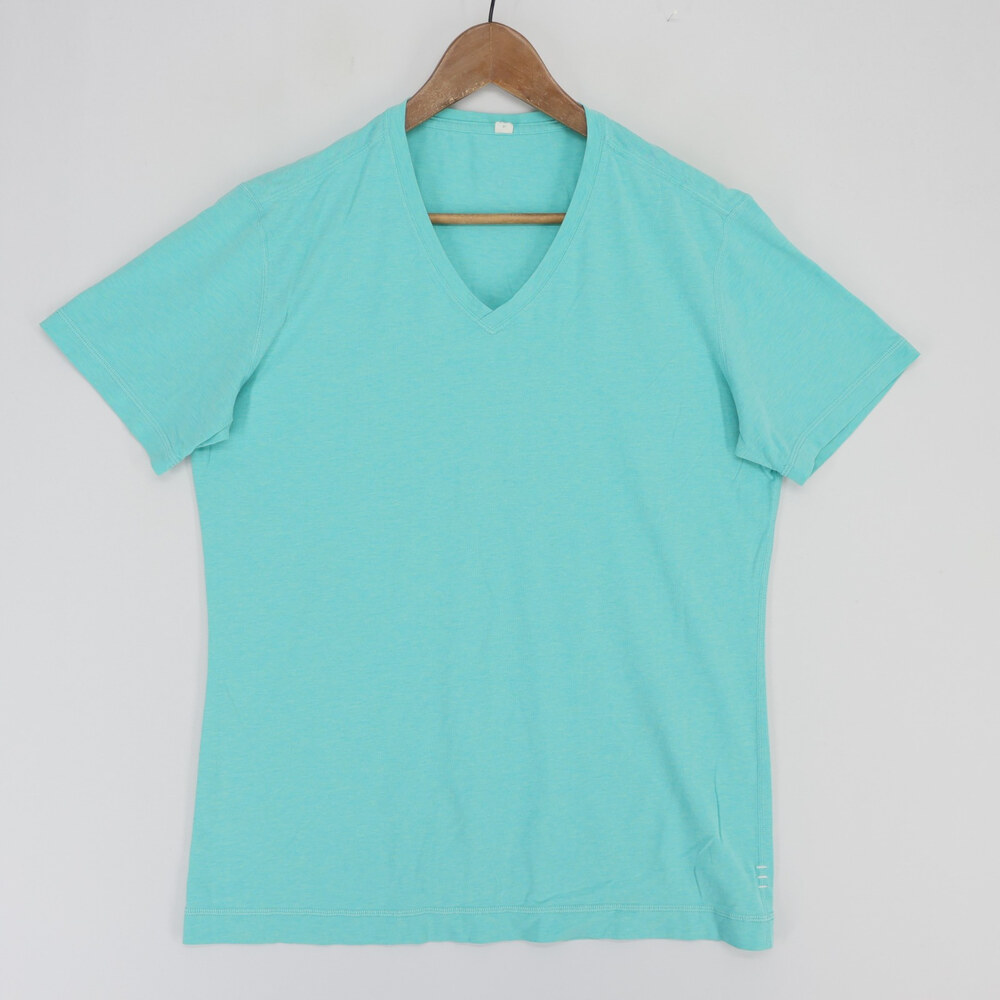 Lululemon T Shirt Mens L Teal Heather V Neck Short Sleeve Athletic Gym Active
